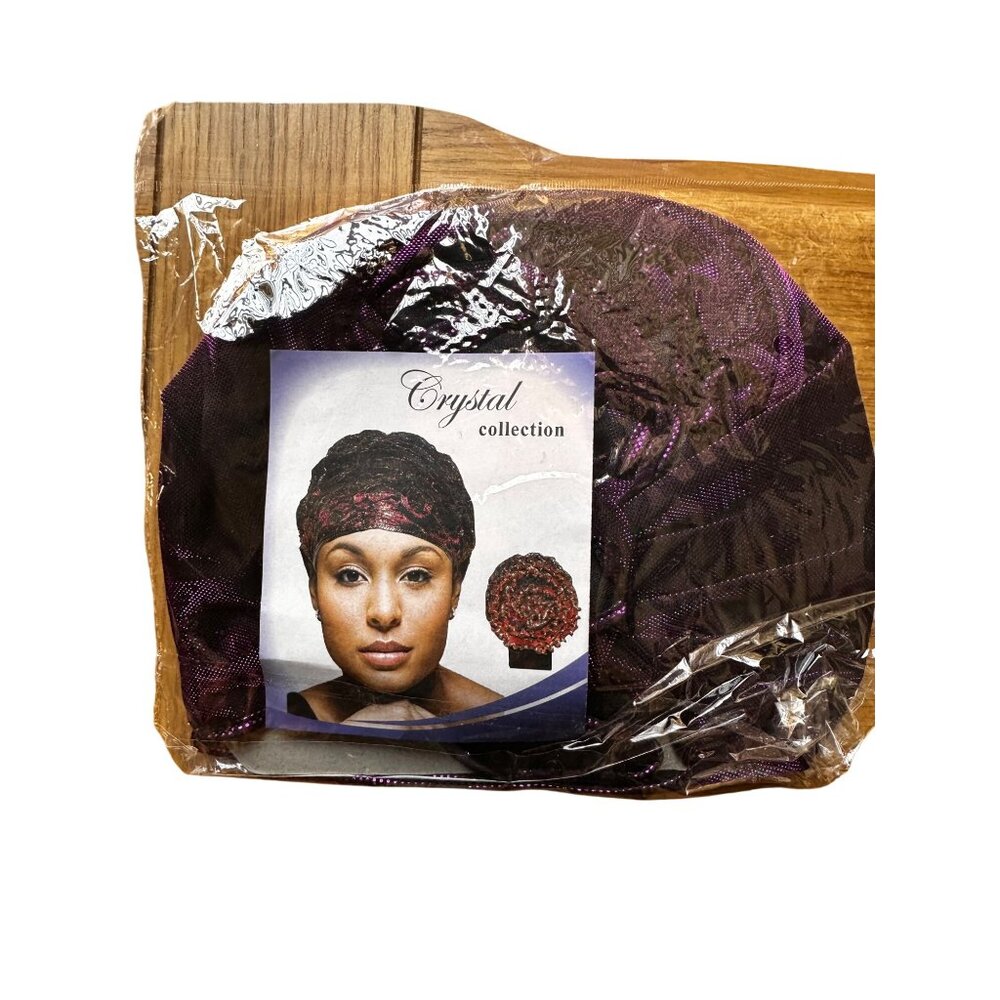 Crystal Collection Deluxe Decorative Hair Wrap In Purple With Rhinestone Accents